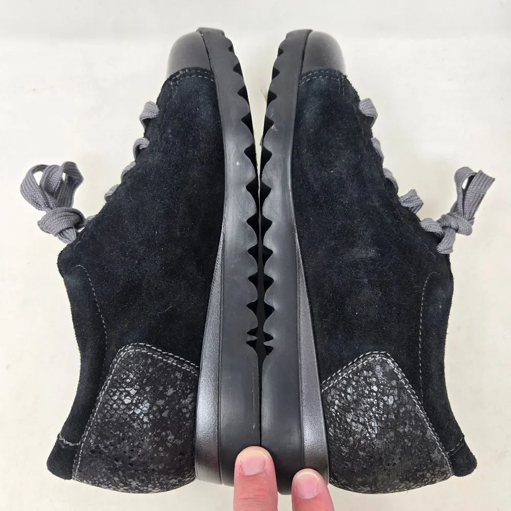 MUNRO Kellee Stylish Black Parent Scale Women's Sneaker‎ Shoes 5W